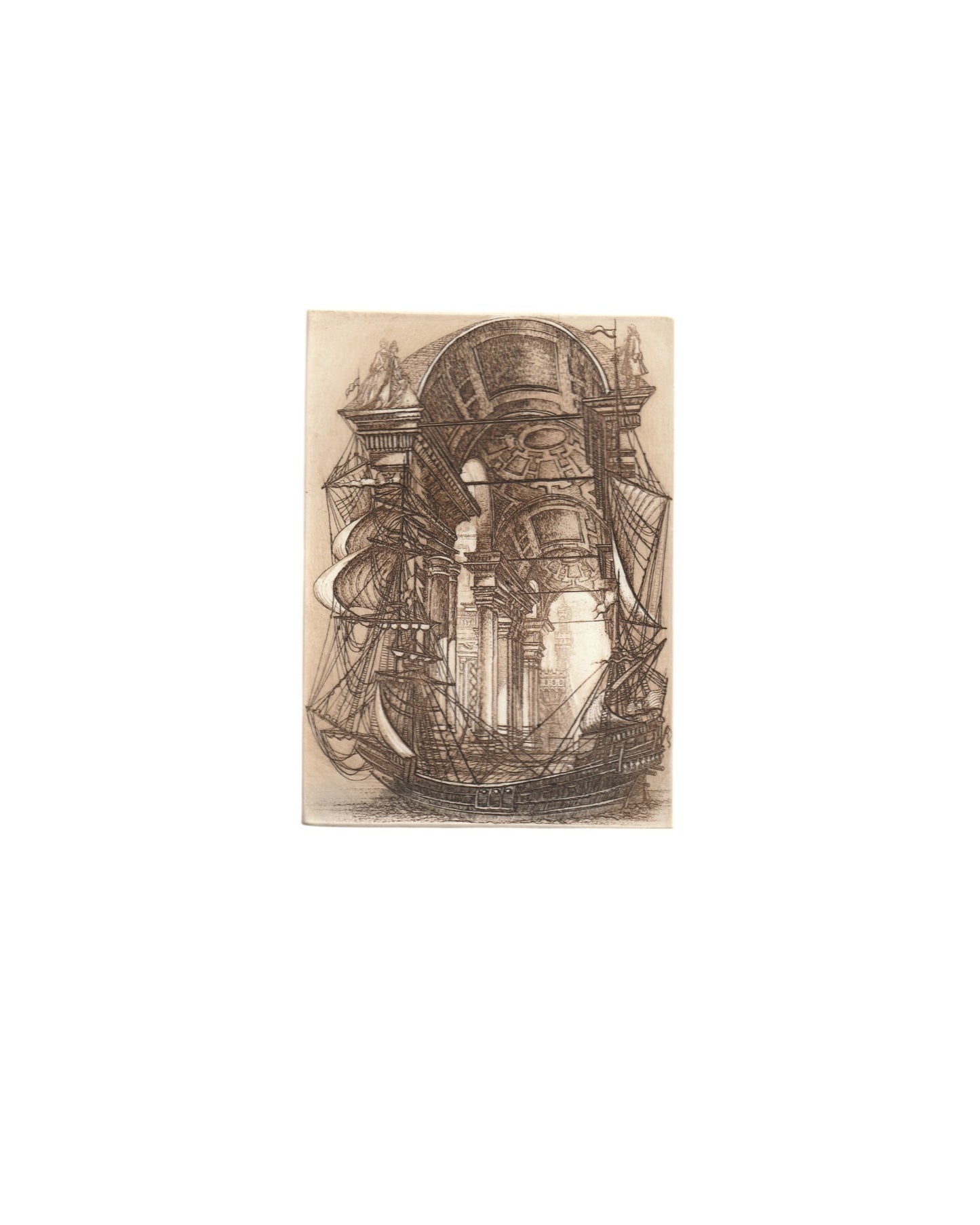 Florencka Fregata - akwaforta etching 55/100 by Barbara Rosiak